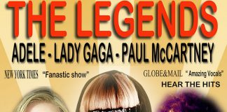 Angela Seeger sings as Adele, Kara Chandler sings as Lady Gaga, and Jeremy Wright sings as Paul McCartney in The Legends, a free concert at Peterborough Musicfest on August 18, 2018 at Del Crary Park in Peterborough. (Supplied graphic)
