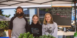 Judging from its success to date, the Peterborough Regional Farmers' Market's "local food you can trust" message is resonating with the community. Sixty per cent of the market's vendors are primary producers who have gone through a third party inspection process to verify they grow 100 per cent of what they sell, with the remaining 40 per cent including bakers, prepared food vendors, artists, and community groups. Pictured is primary producer The Farm on Argyle, a family-oriented urban micro farm located just 2.5 kilometres from the market, that follows organic growing practices to produce a variety of fruit and vegetables. (Photo: Jenn Austin-Driver)
