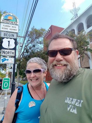 Dewey Via with his wife Tara earlier this year in Key West in Florida. (Photo: Dewey Via / Facebook)