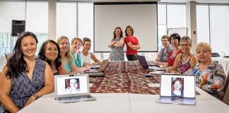 The 2018-19 board of directors of the Women's Business Network of Peterborough, from left to right: (on laptop) Program Director Danielle McIver, Secretary Grace Reynolds, External Communications Director Rencee Noonan, Treasurer Christine Teixeira, Member Communications Director Diane Wolf, Director at Large Josee Kiss, President Tracey Ormond, Past President Lorie Gill, Technical Director Karen Copson, Program Director Lori McKee, Membership Director Arlene Blunck, Social Director Gail Moorhouse, and (on laptop) Strategic Planning Director Colleen Carruthers. (Photo: Heather Doughty)