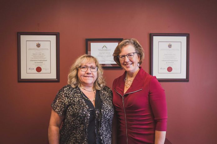 Suzanne Cody and Gwyneth James of Cody & James Chartered Professional Accountants. The accounting firm was created in 2013 after Suzanne bought half of Gwyneth's growing business. (Photo: Heather Doughty)