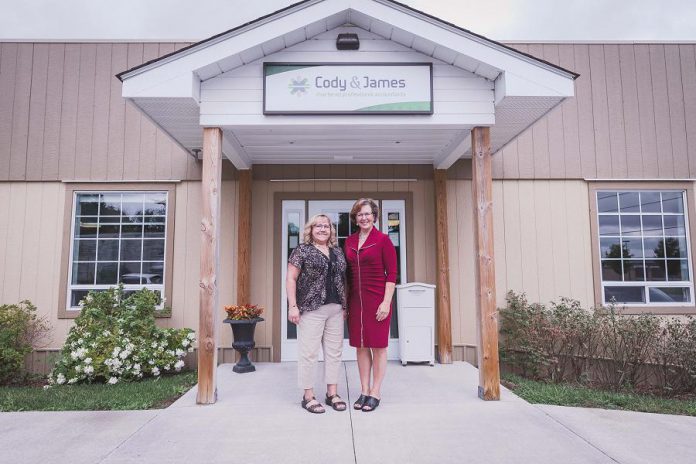 Suzanne Cody and Gwyneth James in front of the offices of Cody & James Chartered Professional Accountants at 260 Milroy Dr. #1 in Peterborough. (Photo: Heather Doughty)
