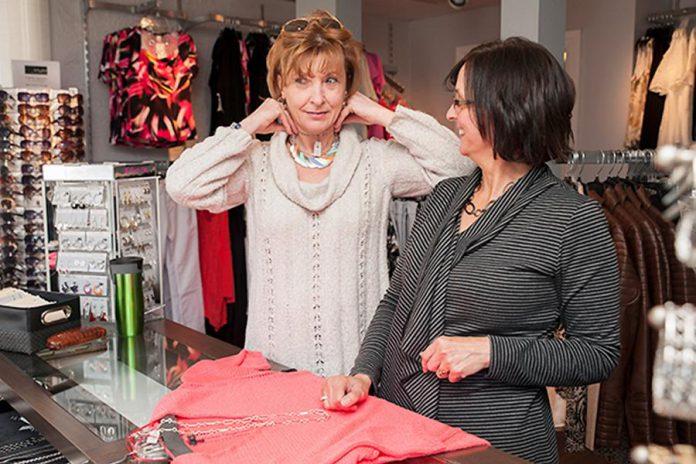 Diana Carter (right) consults with a Style Boutique customer. "My clients can trust me to give them honest and appropriate advice." (Supplied photo)
