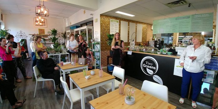 Hosting a Business Spotlight, like this one at Tiny Greens Plant Cafe, is a fun and casual way to introduce fellow members to your business. (Photo: WBN)