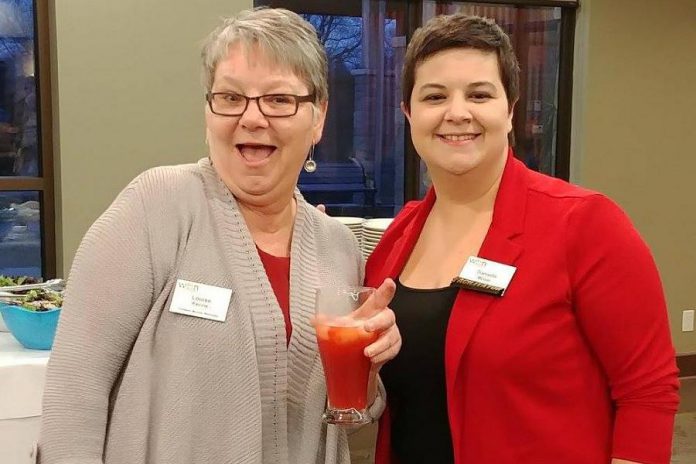 "I walk away from every meeting with more knowledge, more strength and more respect for the women in our community." -  Danielle McIver (right) of Veterinary Purchasing, with Louise Racine. (Photo: WBN)