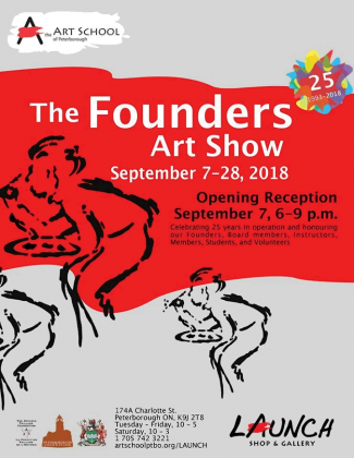 The Founders Art Show will celebrate 25 years of the Art School of Peterborough and honour the school's founders, board members, instructors, members, students, and volunteers.