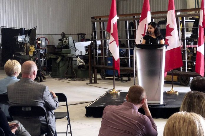 On September 6, 2018, Peterborough-Kawartha MP and Minister of Status of Women was at the new Steelworks Design facility on Fisher Drive in Peterborough to announce $498,000 in federal funding for the Canadian Manufacturers & Exporters (CME) to implement a three-year project aiming at attracting and inspiring more women and youth to pursue a career in manufacturing. (Photo: Office of Minister of Status of Women)