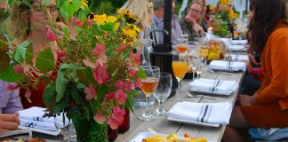 Cultivate hosted its long table launch dinner at Headwaters Community Farm and Education Centre on Friday, September 7, 2018. The dinner, which featured eight local chefs making eight courses featuring local ingredients, launched the annual farm-to-festival celebration of local food and drink, which culminates with the festival weekend from September 21st to 23rd in downtown Port Hope. (Photo: April Potter / kawarthaNOW.com)