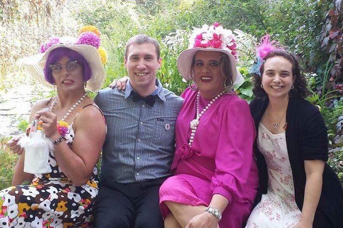 From left: Ms. Madge Ethat, Daniel Johnson, Ms.Glenda Lewis, and Laura Colasacco at last year's high tea, which was hosted at Hutchinson House. This year's sold-out event is hosted at Sadleir House. (Photo: Drew Whatman)