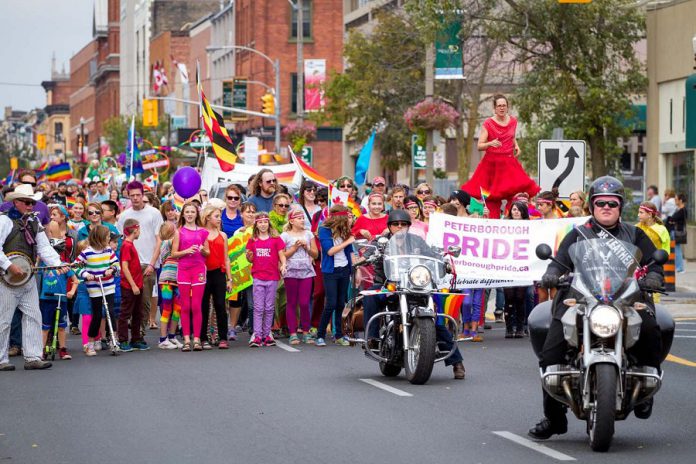 The Peterborough Pride parade takes place on Saturday, September 22nd in downtown Peterborough and is followed by “Pride in the Park" at Millennium Park, featuring a family picnic, live music, food, and a beer tent, as well as information booths related to the LGBTQ+ community and more. (Photo: Peterborough DBIA)