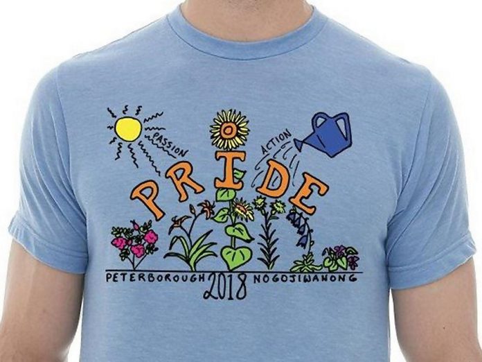 The winning design in the 2018 Pride Logo/T-Shirt design contest by Charleigh Chomko illustrates the theme of 2018 Peterborough Pride: "Passion + Action = Pride". T-shirts with the graphic, printed by Renegade Apparel of Peterborough, are available for $20 from You're Welcome Boutique (410 George St. N.), at major events during Pride Week, or by emailing participate@peterboroughpride.ca. (Photo: Peterborough Pride)