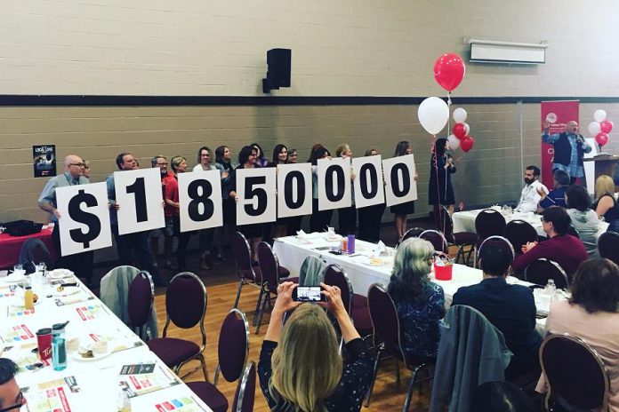 The United Way Peterborough & District's 2018 campaign goal of $1.85 million was unveiled at the launch event on September 19, 2018 at the Evinrude Centre in Peterborough. (Photo; United Way Peterborough & District)