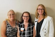 Three members of the Women's Business Network of Peterborough -- Heather Doughty, Tracey Ormond, and Monika Carmichael -- each candidly shared their personal stories of struggle and success at the kick-off meeting of the networking organization's 2018-19 season at the Holiday Inn in Peterborough on September 5, 2018. (Photo: Rencee Noonan / WBN)