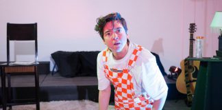 Em Glasspool performing in their new work "Wreck Wee Em", which explores the artist's personal experiences with mental illness, trauma, and addiction. The show runs for four performances from September 27 to 30, 2018 at Evans Contemporary in downtown Peterborough. (Photo: Andy Carroll)