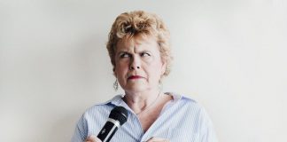 New Stages Theatre Company opens its 2018-19 season with a performance by comedian Deborah Kimmett of her acclaimed monologue "The Year of the Suddenly" on September 23, 2018 at the Market Hall in downtown Peterborough. Directed by Peterborough's own Linda Kash, the performance also features accompaniment by Toronto musician Nichol Robertson. (Photo: Cassandra Rudolph)