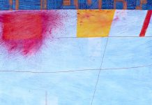 Detail of 'Hopscotch', one of a series of abstract paintings by Andrew Cripps on display this November at Coeur Nouveau in downtown Peterborough. The show opens at 6 p.m. on Friday, November 2nd, in conjunction with the First Friday Art Crawl. (Photo courtesy of Coeur Nouveau)