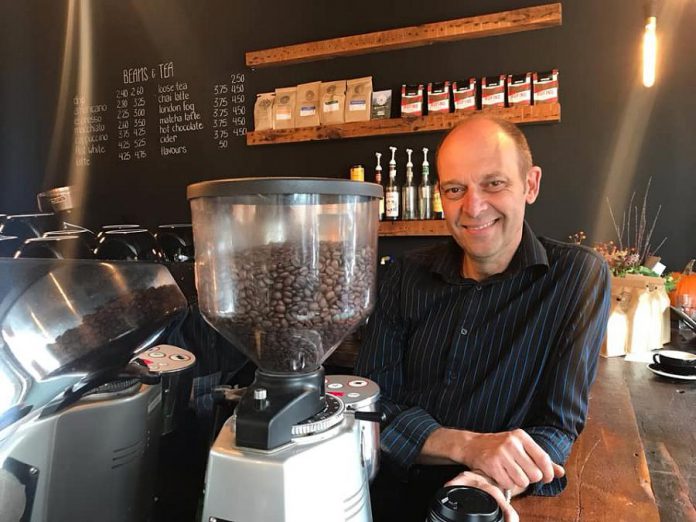 Steve Francis, co-owner of Cork & Bean, which opened in downtown Peterborough on October 9, 2018. (Photo: Maryam Monsef / Facebook)