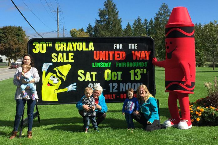 The 30th Annual Crayola Sale, a fundraiser for the United Way for the City of Kawartha Lakes, takes place on the morning of Saturday, October 13, 2018, at the Lindsay Exhibition Fairgrounds and is open to the public. (Photo: United Way for the City of Kawartha Lakes)