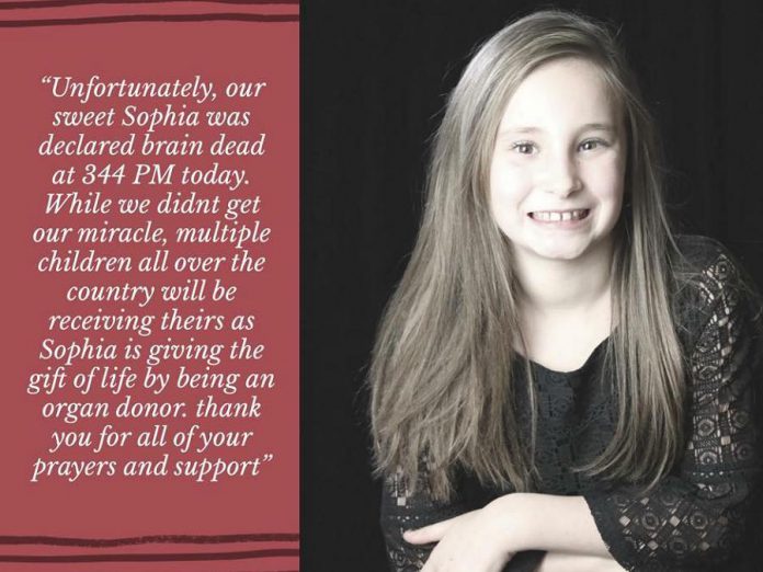 For people living with Type-1 diabetes, including children, death lingers ever near. 10-year-old Sophia Daugherty suffered a traumatic brain injury after going into hypoglycemic shock from extremely low blood sugar and, despite all efforts to save her, she was declared brain dead. Her family donated her organs. (Photo: Daugherty family)