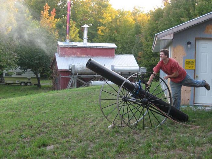 The pumpkin cannon at McLean Pumpkinfest, which runs every weekend until October 28th. (Photo: McLean Berry Farm)