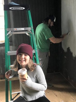 VIA Rail employees and their families volunteered to paint the interior of the Little Station House. Currently celebrating its 40th anniversary, VIA Rail has launched its "40 sustainable actions in 40 Canadian communities" initiative. (Photo courtesy of Critical Mass)