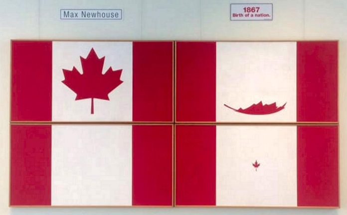 Artist Maxwell Newhouse's 1975 work "Four Seasons of the Canadian Flag", which inspired composer John Burge's 2017 composition of the same name. On November 3, 2018, the PSO will perform  the "Summer" and "Fall" movements of Burge's composition. (Photo: Maxwell Newhouse)