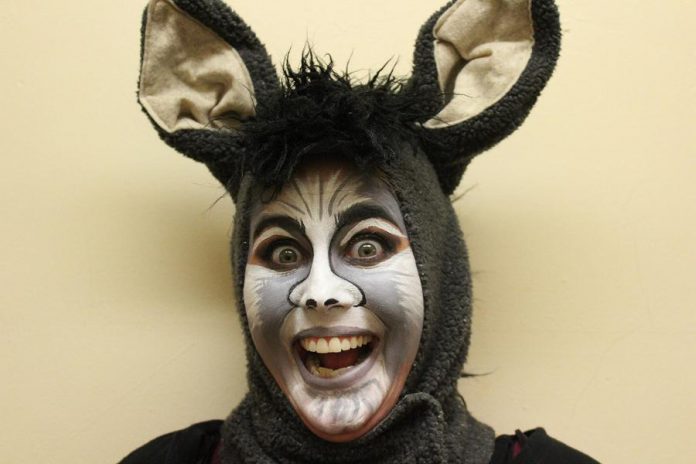 Lindsay Barr as Donkey in "Shrek: The Musical". The well-known musician turned actor also performed as Captain Hook in St. James Players' production of "Peter Pan: A Musical Adventure" in April 2018. Rebecca Smith created the costumes for "Shrek: The Musical" with make-up design by Christie Read.  (Photo: St. James Players)