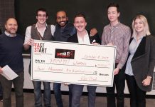 The Innovation Cluster and Trent Business Students Association have teamed up to celebrate Global Entrepreneurship Week this week with a series of events, including the Pitch It! entrepreneurial competition for Trent University and Fleming College students on November 15, 2018. Pictured are the winners of the 2017 Pitch It! entrepreneurial competition, where five teams each took home $500. (Photo courtesy of the Innovation Cluster)