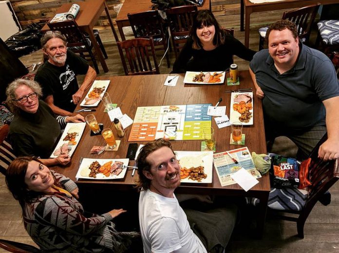 Brothers Dylan and Connor Reinhart (right and bottom right) have been busy renovating the former Sweet Spirits location at 261 George Street in downtown Peterborough to become the Boardwalk Cafe. The cafe will offer more than 300 board games as well as food prepared by Connor, who is a certified chef. (Photo: Boardwalk Board Game Lounge/ Instagram)