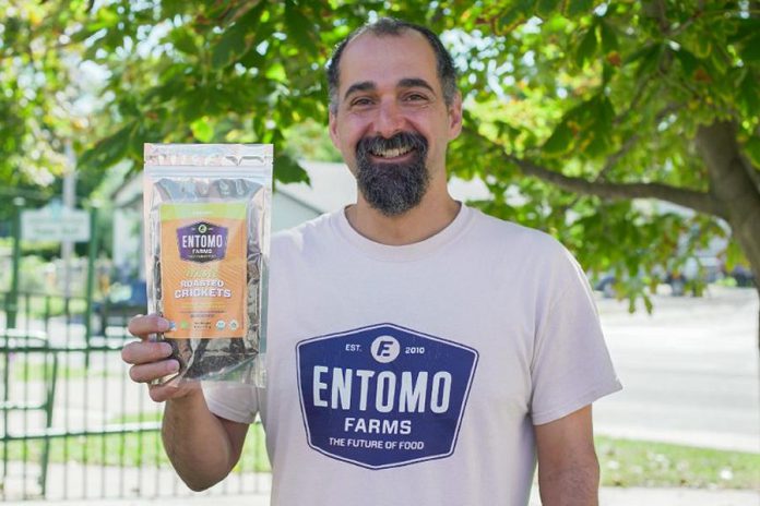 Darren Goldin, co-founder and V.P. of Operations at Entomo Farms. The Norwood-based company that produces food protein products made from crickets recently received expansion funding through Community Futures Peterborough and Community Futures Ontario East, which are both now located at the Venture North building in downtown Peterborough. (Supplied photo)