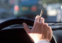 Driving while smoking a cannabis joint