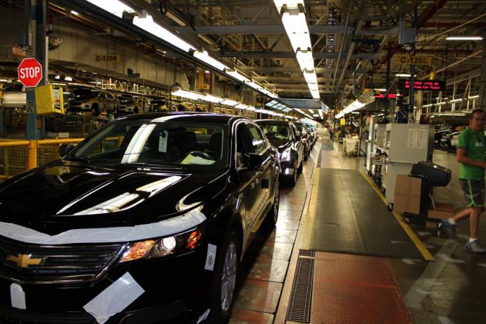 General Motors' Oshawa assembly plant assembles the Chevrolet Impala, Buick Regal, Cadillac XTS, and Chevrolet Equinox, and completes final assembly work on Chevrolet Silverado and GMC Sierra trucks. (Photo: GM)