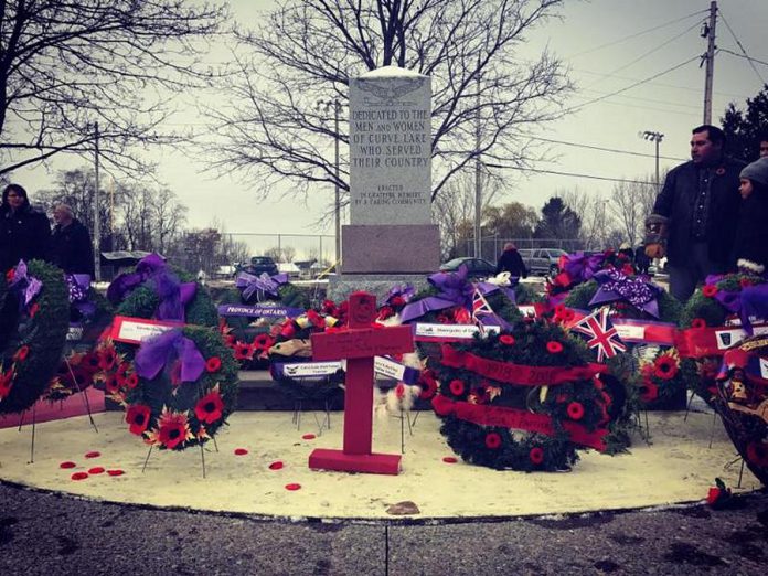 Curve Lake Remembrance Day Ceremony. (Photo courtesy of McLean Berry Farm)