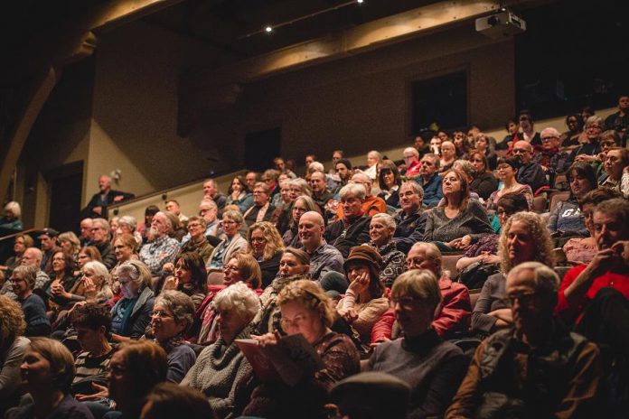 An audience gathers for a screening at the 2018 ReFrame Film Festival at the Market Hall in downtown Peterborough. The documentary film festival returns for its 15th year under new leadership from January 24 to 27, 2019, with early bird tickets and festival passes available now. (Photo: Bryan Reid)