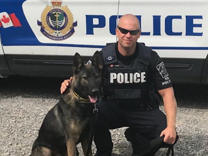 This year's annual Kawartha Rotary Christmas Auction aims to raise $28,000 for the purchase and training of Isaac, the newest member of the Peterborough Police Service's Canine Unit, pictured with his handler Constable Bob Cowie. Featuring around 250 items, the auction opens on Monday, November 19th and closes on Sunday, December 2nd. (Photo: Dean Ostrander / Rotary Club of Peterborough Kawartha)