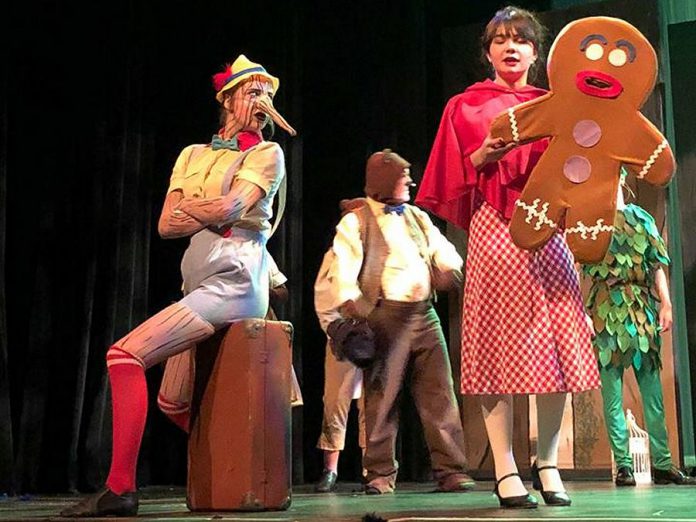 Kaitlin MacMillan as Pinocchio and Grace DeMara as Little Red Riding Hood and Gingy, some of the fairy tale characters exiled from the Kingdom of Duloc. (Photo: Avery Cantello)