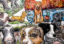 A detail from "Unlimited", Peterborough artist Lisa Martini-Dunk's scratchboard piece that has been selected for the official poster for National Purebred Dog Day on May 1, 2019. (Photo: National Purebred Dog Day)