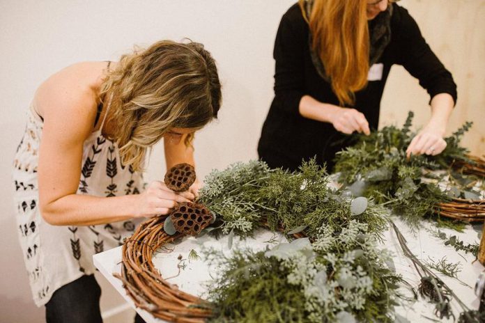 Create a glorious winter wreath using only nature’s finest ingredients with Natalie Raponi of Heck Yes! at the "All Natural Winter Wreaths" workshop, one of sevearl workshops happening in November and December.  (Photo: Watson & Lou)