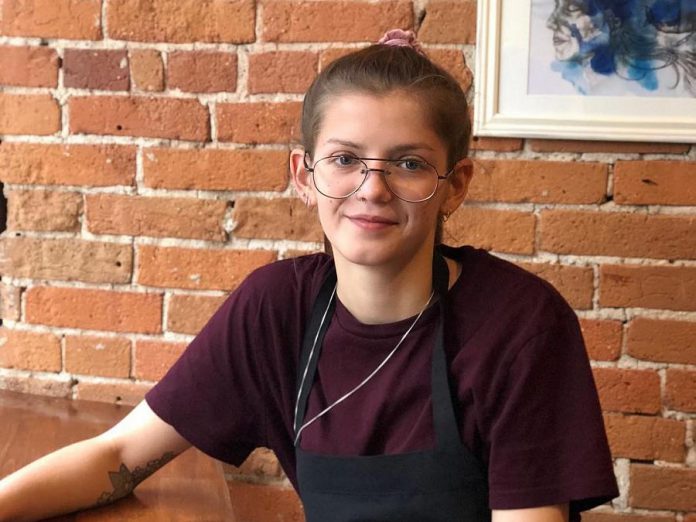19-year-old Lasair Wood became the new owner of The Food Forest Cafe in downtown Peterborough in December 2018. (Photo via @marymaggiem / Instagram)