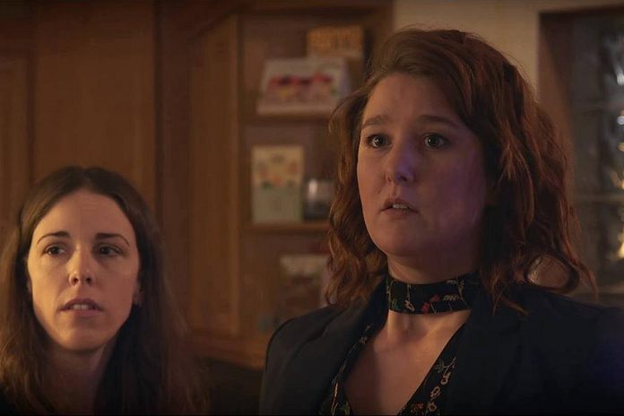 Naomi DuVall as Samantha (right) with Lindsay Unterlander in Michelle Foster's new short "A New Year's Story". (Photo courtesy of Oblivious Muse Films)