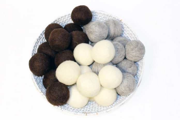 Wool dryer balls from Moss Creek Wool Works.