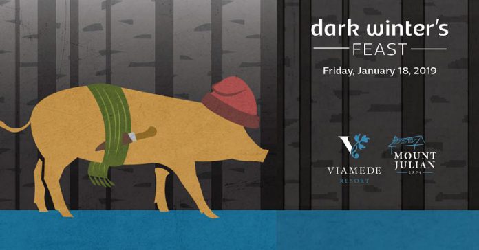 Eat as the voyageurs did, but better, at Viamede's Dark Winter's Feast. (Graphic: Viamede Resort)