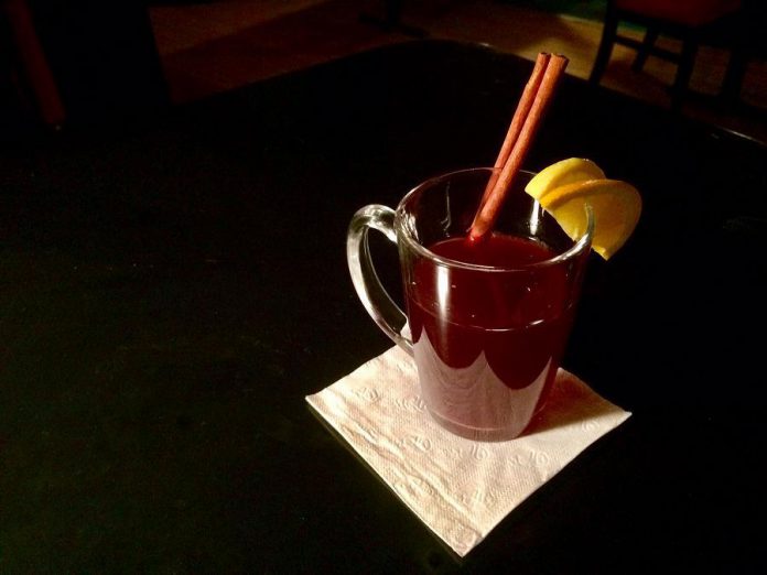 The Sapphire Room's berry mulled wine sits for 10 days with fruit and liqueurs. When it's prepared, the whole bar smells like strawberries and cinnamon. Discover this and more seasonal favourites in this month's Knosh News. (Photo: Eva Fisher / kawarthaNOW.com)