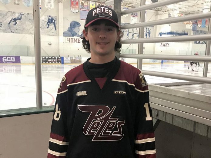 The 18-year-old native of Maltby, England was drafted by the NHL's Arizona Coyotes this past June and signed to the Petes in July. (Photo: Peterborough Petes)
