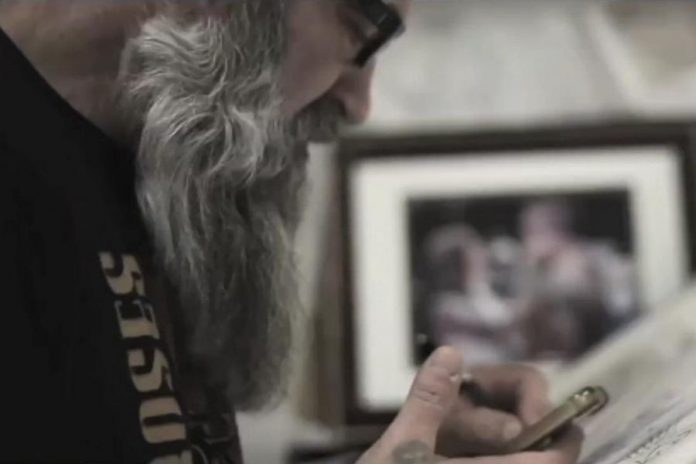 Mike Andrews, owner of Mike's Tattoo & Piercings in downtown Peterborough, working on a tattoo design. After more than 11 years at his Water Street location, Mike is moving to George Street in the former location of The Nutty Chocolatier, which he is currently renovating. The new location is set to open on January 3, 2019. (Photo: Jeremy Kelly / FILMKelly)