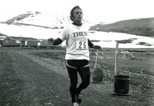 The Peter Adams Winter Run, which raises funds for cthe YMCA Strong Kids Campaign, is named in honour of the late politican Peter Adams, who was an avid runner and one of the run's original race directors. Adams is pictured here finishing the Arctic Marathon in 1979. (Supplied photo)