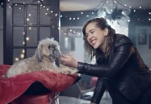 Serena Ryder's new video for the title track from her new record "Christmas Kisses" supports the Ontario SPCA by featuring more than 20 dogs, with some dressed in festive outfits and some giving kisses to their humans. Several dogs and their owners from the Kawarthas appear in the video. (Screenshot)