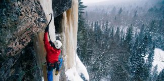 The Southern Ontario Ice Climbing Festival (SOIce Fest) takes place from February 8 to 10, 2019 in Maynooth. Festival co-founder, photographer, and passionate climber Peter Hoang took this photo of an ice climber near Huntsville. Because of the granite rock walls of the Canadian Shield found in the area, northern and central Ontario is a popular destination for ice climbers. (Photo courtesy of Peter Hoang, peter-hoang.com)
