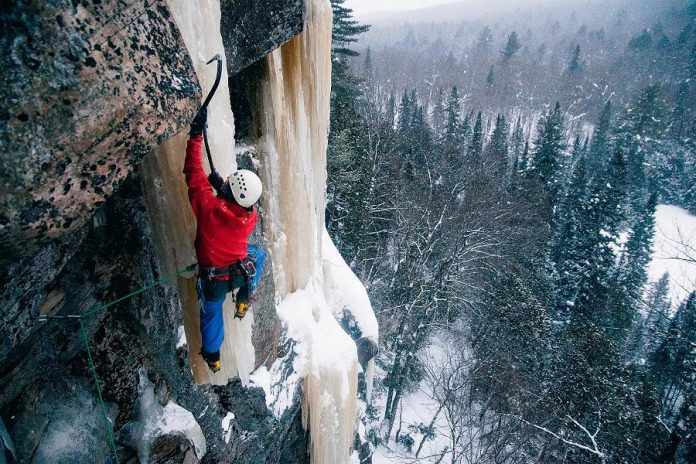 The Southern Ontario Ice Climbing Festival (SOIce Fest) takes place from February 8 to 10, 2019 in Maynooth. Festival co-founder, photographer, and passionate climber Peter Hoang took this photo of an ice climber near Huntsville. Because of the granite rock walls of the Canadian Shield found in the area, northern and central Ontario is a popular destination for ice climbers. (Photo courtesy of Peter Hoang, peter-hoang.com)