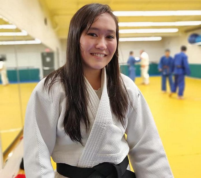 Trent University student Sarah Miller received her promotion to shodan (first degree black belt) during a ceremony at the Trent Judo Club on December 10, 2018. She is the first female at the club to obtain a black belt. (Supplied photo)